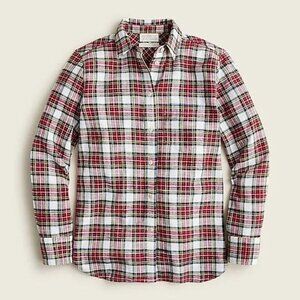 Classic-Fit Shirt in Snowy Stewart Tartan Flannel